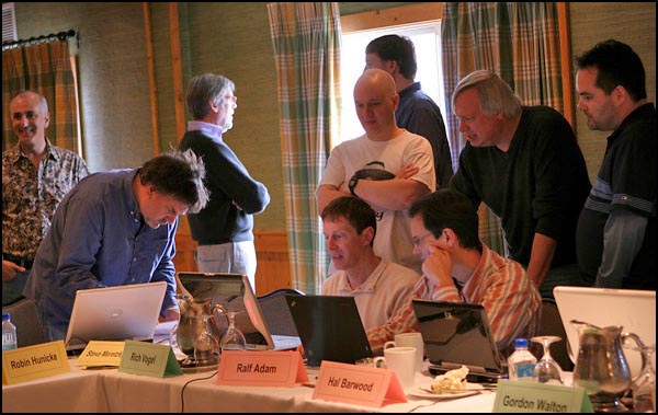 Group Gathered Around Rich's Computer